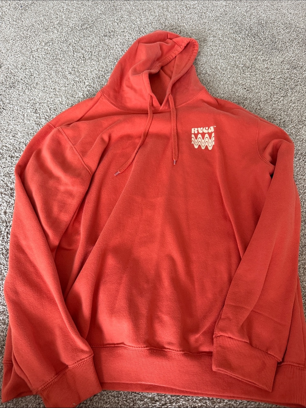 RVCA Men's Coral Red Pullover Hoodie